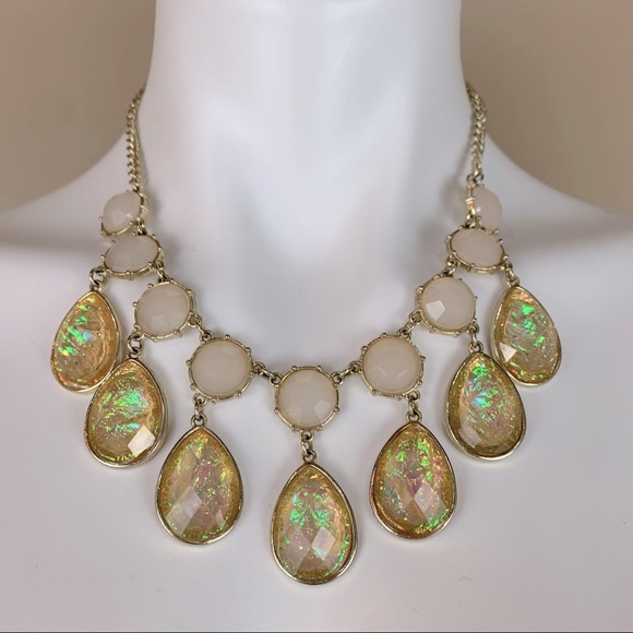 Jewelry - Aurora Borealis Faceted Teardrop Statement Necklace